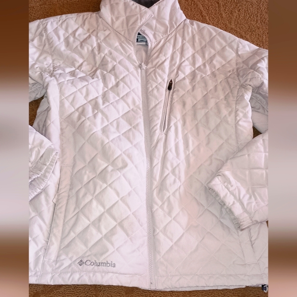 COLUMBIA LADIES WOMENS LARGE L  QUILTED JACKET COAT LIGHT PINK $118